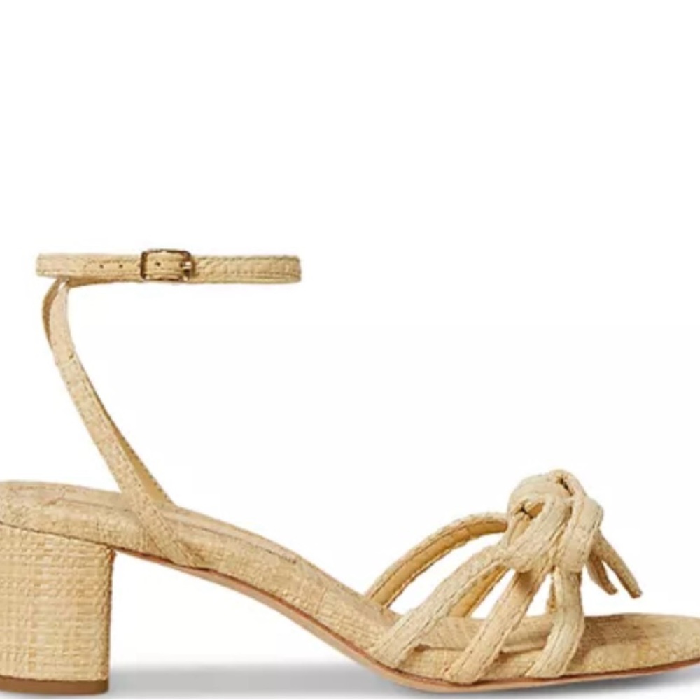 NWT Loeffler Randall Raffia Mikel Ankle Strap High Heel Sandals